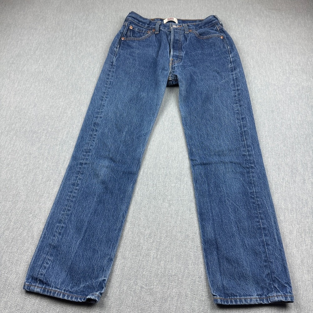 Levis 501 Jeans Mens W30 L33 Blue Denim Straight Leg Button Fly Cotton WPL423